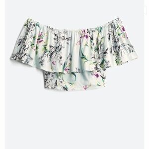 Band of Gypsies Arica Off The Shoulder Floral Cropped Top Small
